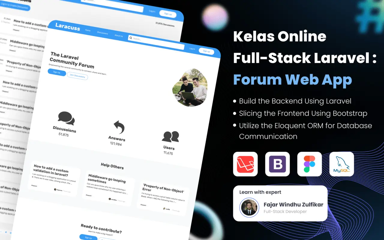 Foto kelas Full-Stack Laravel: Forum Web App